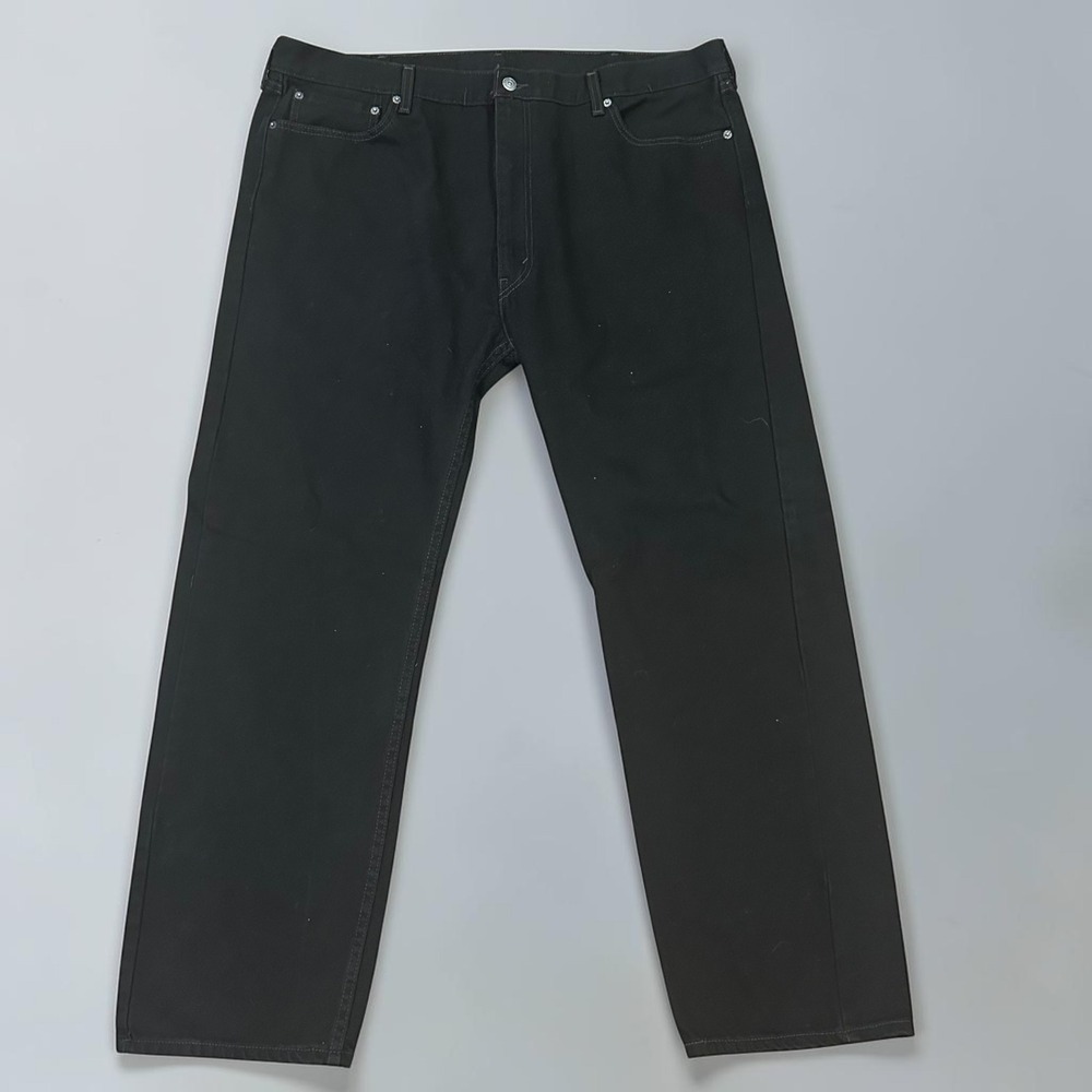 Levi's 505 Regular Fit Black‎ Denim Jeans Mens W44 L32 Straight Leg Heavyweight